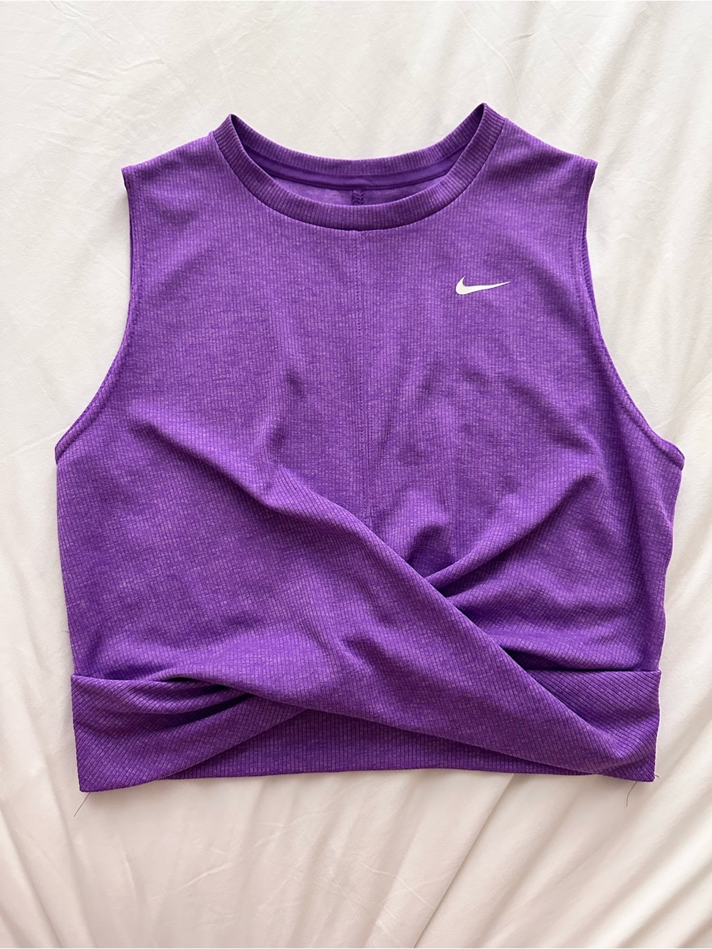 Nike Purple Twist-Hem Ribbed Tank Top